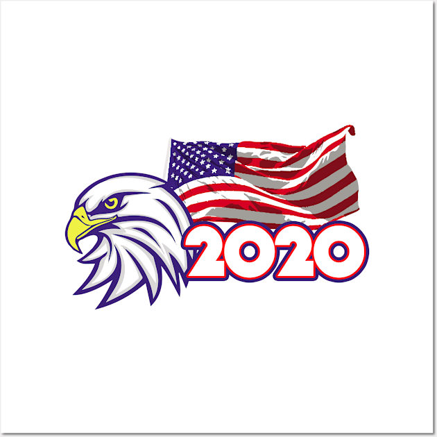 USA eagle and flag Patriotic 2020 Wall Art by Asiadesign